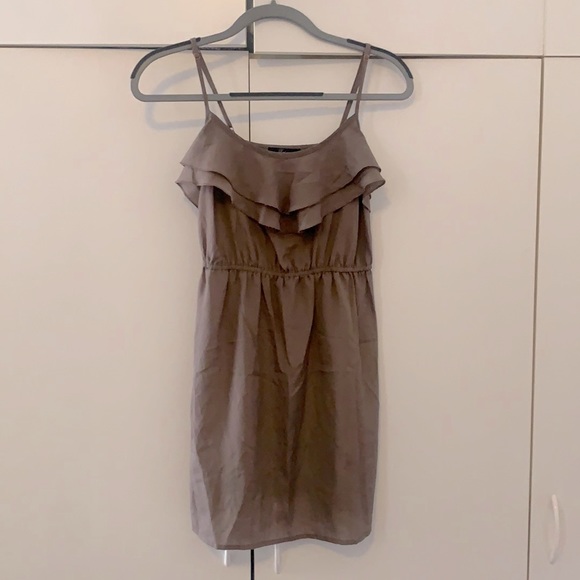 Forever21 olive chiffon dress - size S - Picture 3 of 7